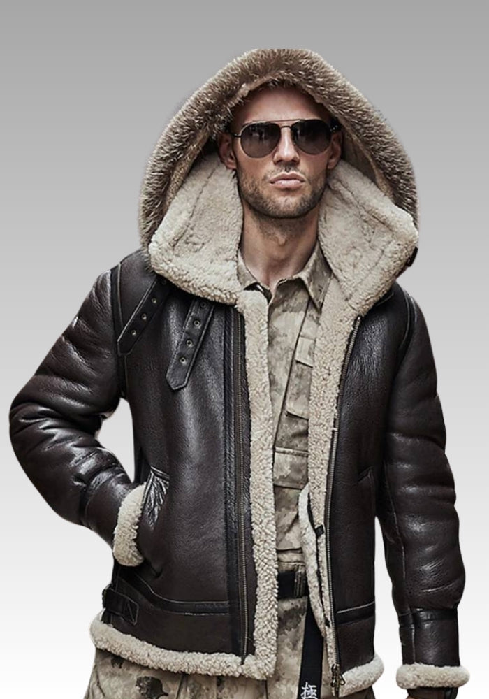 Bomia Airforce Shearling Leather Bomber Jacket FOR SALE