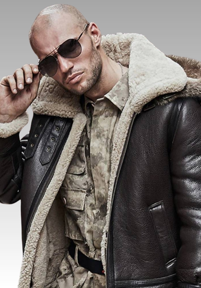 Bomia Airforce Shearling Leather Bomber Jacket for sale