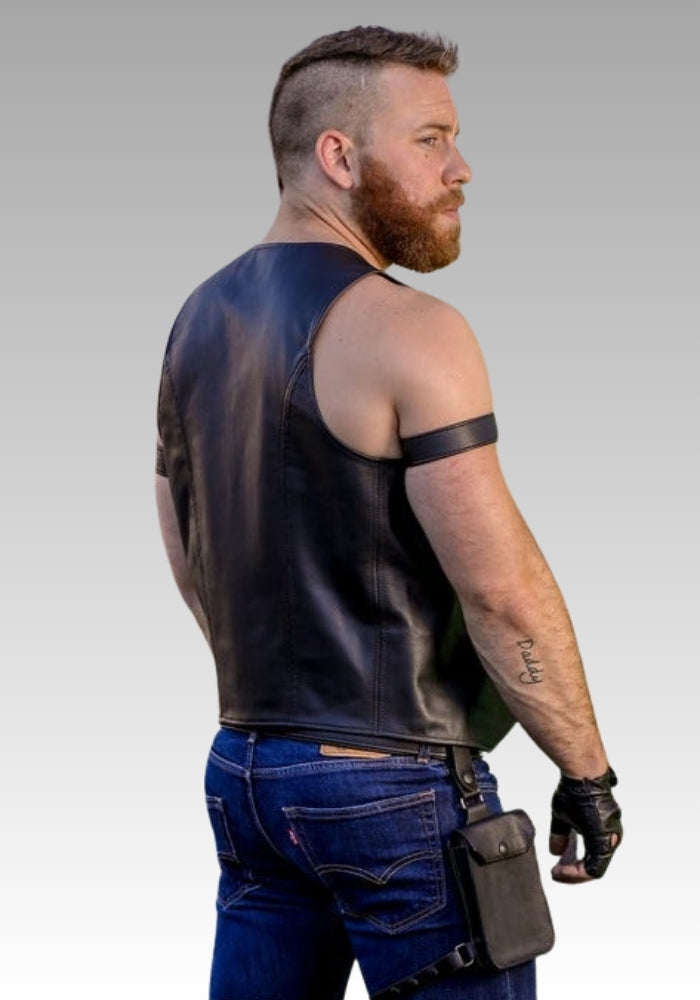 Classic Bar Leather Vest for sale