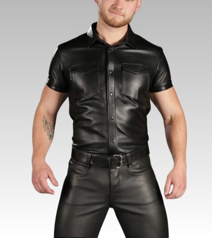 Lambskin Classic Leather Shirt for sale