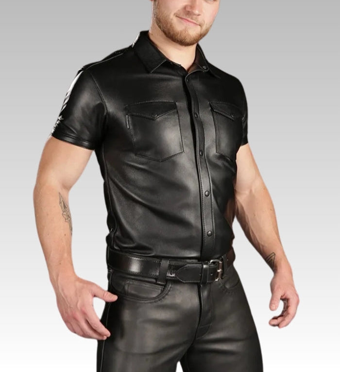 Lambskin Classic Leather Shirt for sale