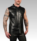 Lambskin Sleeveless Leather Shirt for sale