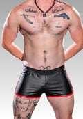 Leather Gym Shorts Zipper Pocket for sale
