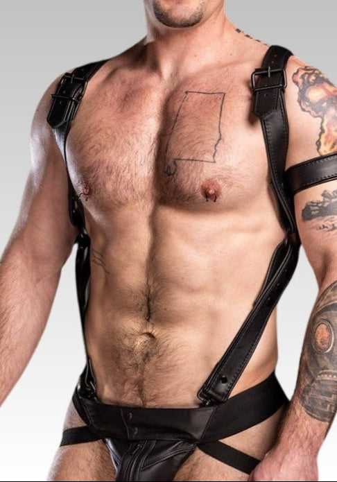Leather Hunter Harness - Black Hardline for sale