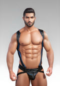 Leather Hunter Harness - Blue gay men for sale