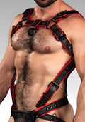 Leather Trojan Body Harness - Red for sale