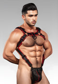 Leather Trojan Body Harness - Red gay men for sale