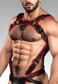 Leather Trojan Body Harness - Red gay men for sale