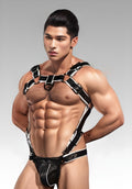 Leather Trojan Body Harness - White for sale