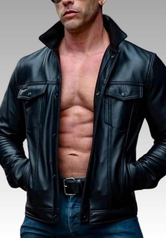 Leather Trucker Jacket for sale