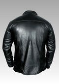 Men’s Black Leather Steampunk Shirt Jacket for sale