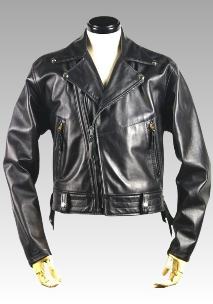 Men’s Black Leather Uniform Biker Jacket for sale