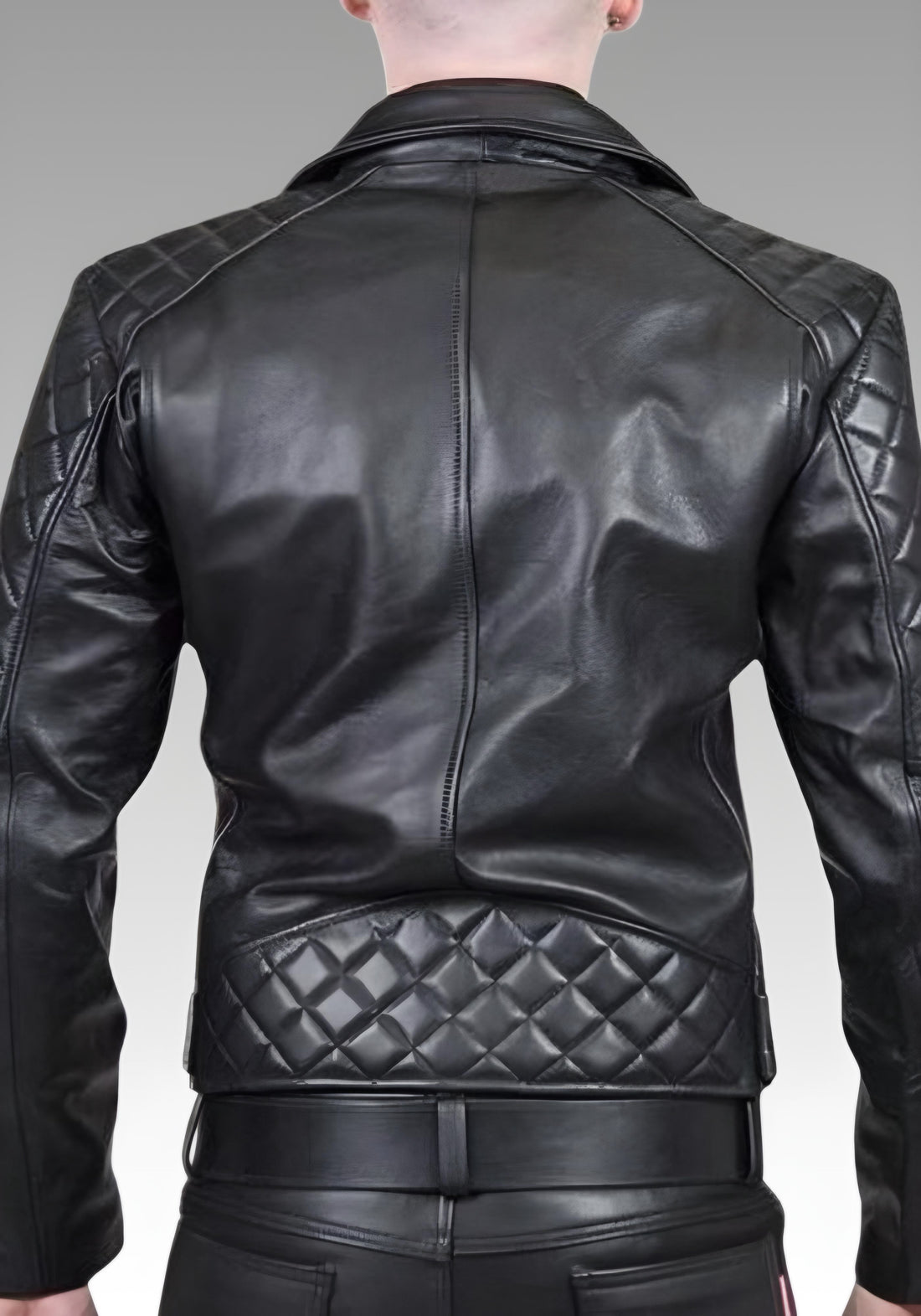 Men’s Black Real Leather Moto Jacket for sale