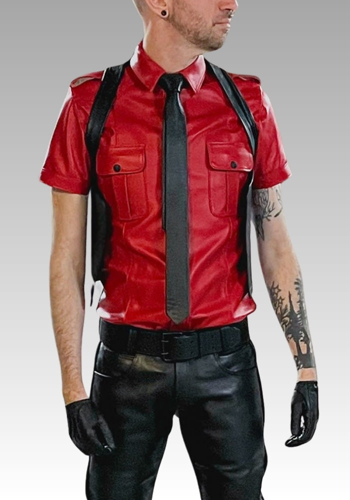 Men’s Huxley Leather Uniform Shirt for sale