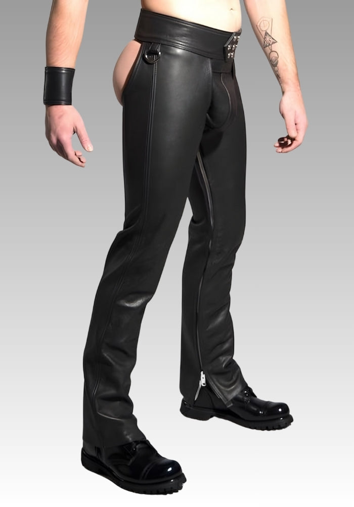 Men’s Leather Chaps 7-Snap Waistband for sale