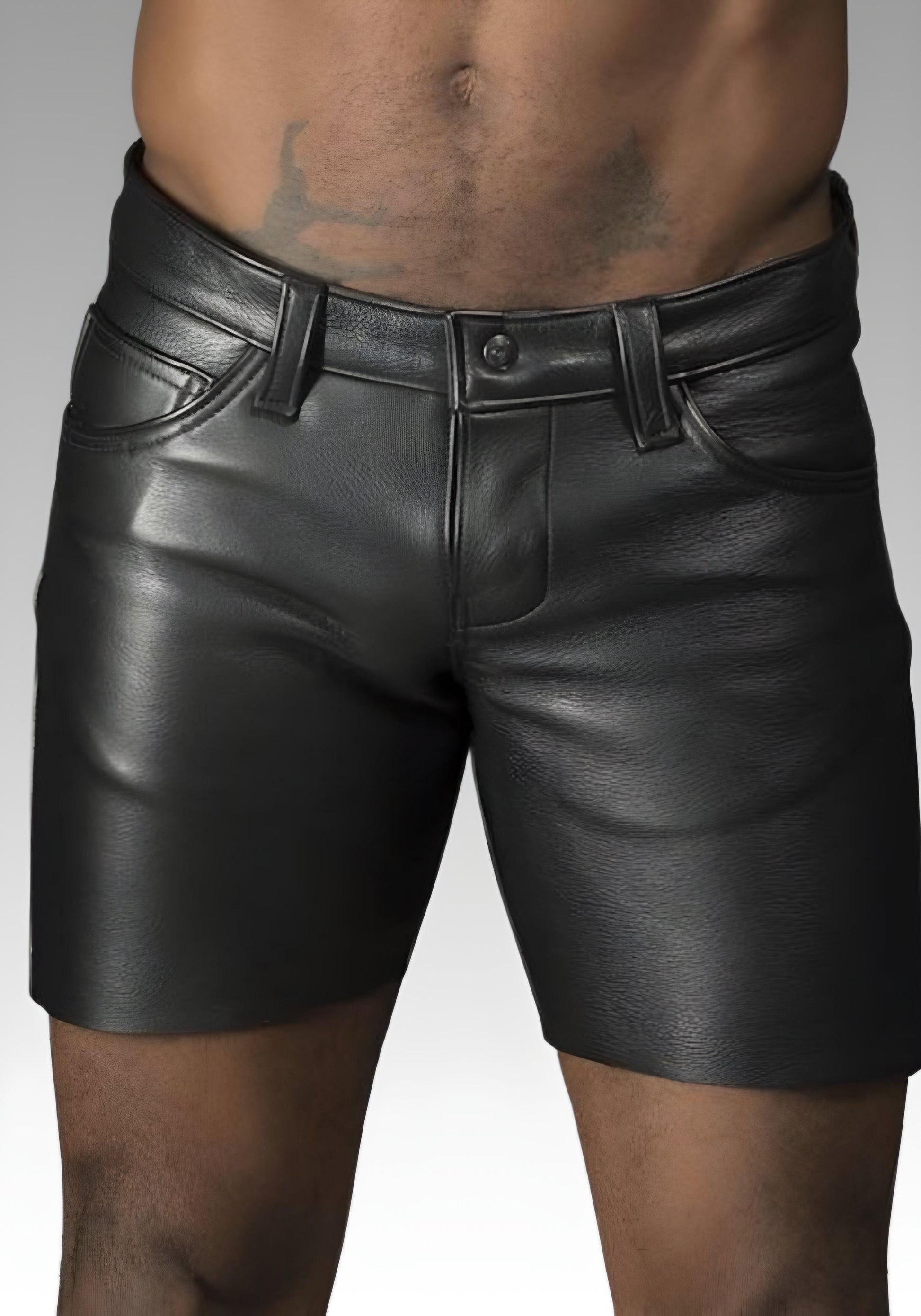 Men’s Leather Jean Shorts for sale