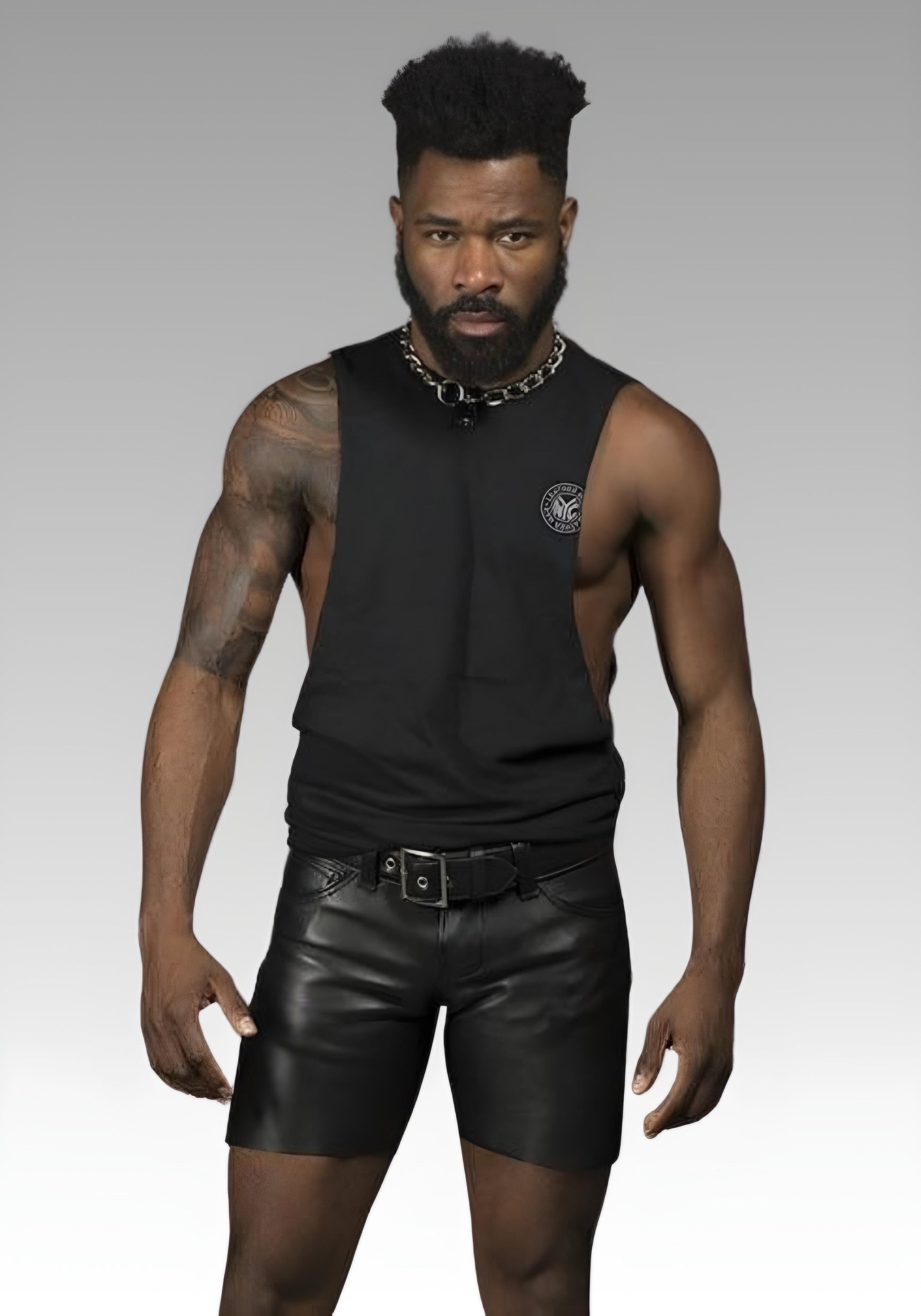 Men’s Leather Jean Shorts for sale