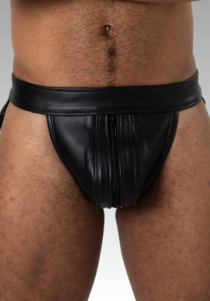 Men’s Leather Zipper Jockstrap for sale