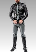 Men’s Real Leather Gray Uniform Pants for sale