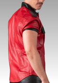Men’s Red Leather Uniform Shirt for sale
