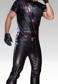 Mens Leather Piped Uniform Pants - 3 Colors for sale