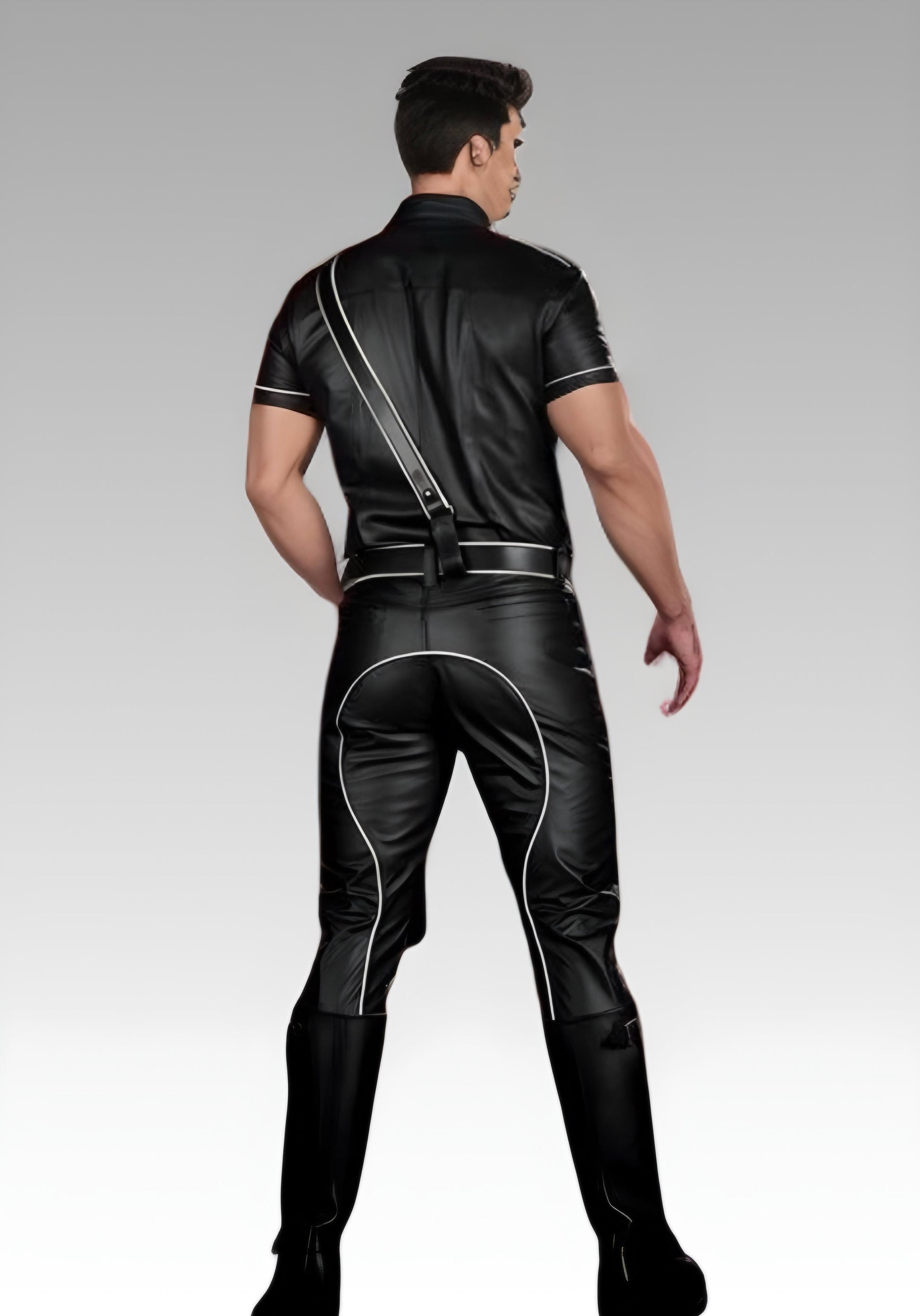 Mens Leather Piped Uniform Pants - 3 Colors for sale