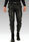 Side Laced Biker’s Leather Pants for sale