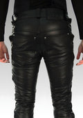 Side Laced Biker’s Leather Pants for sale