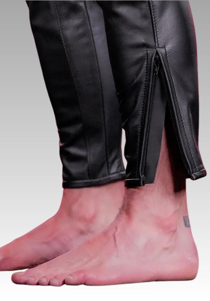 Mens Leather Piped Uniform Pants - 3 Colors for sale