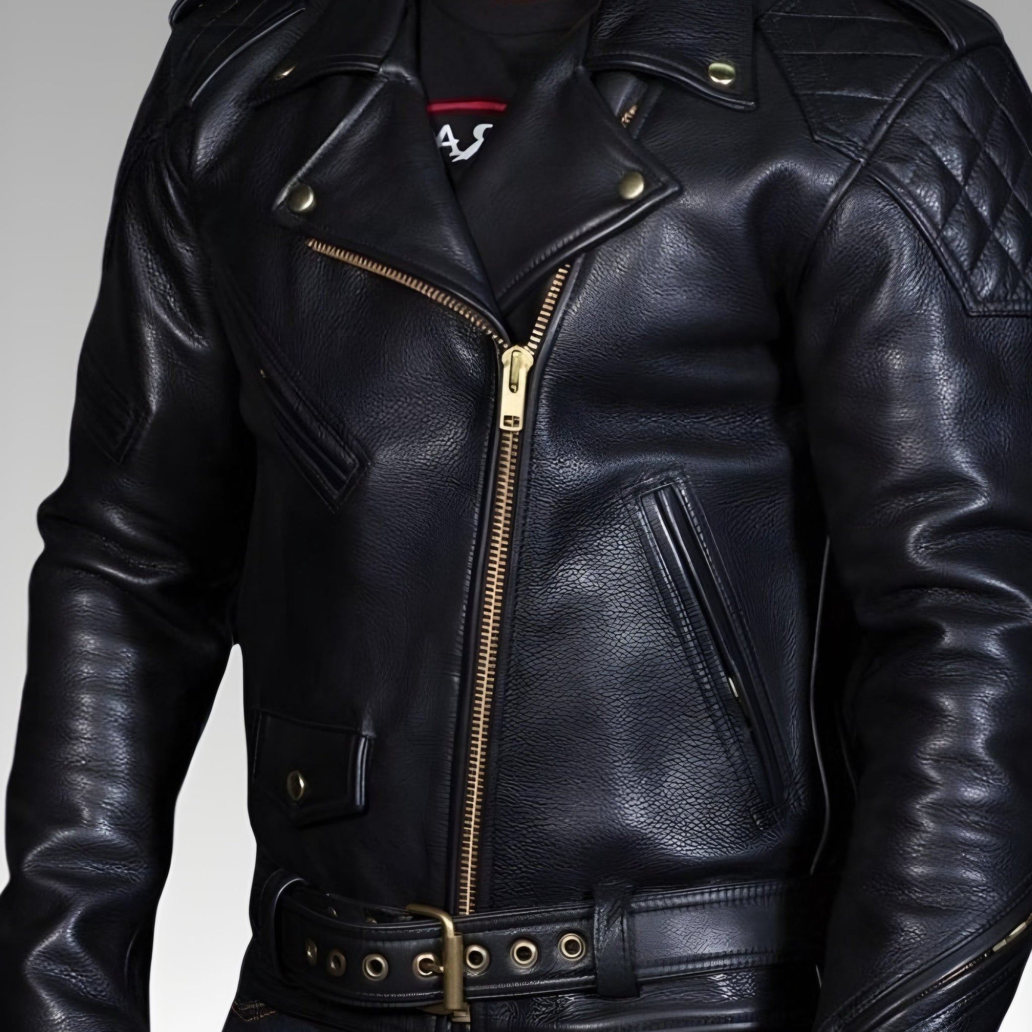 Biker's Leather Jacket Police/Cop Style for sale