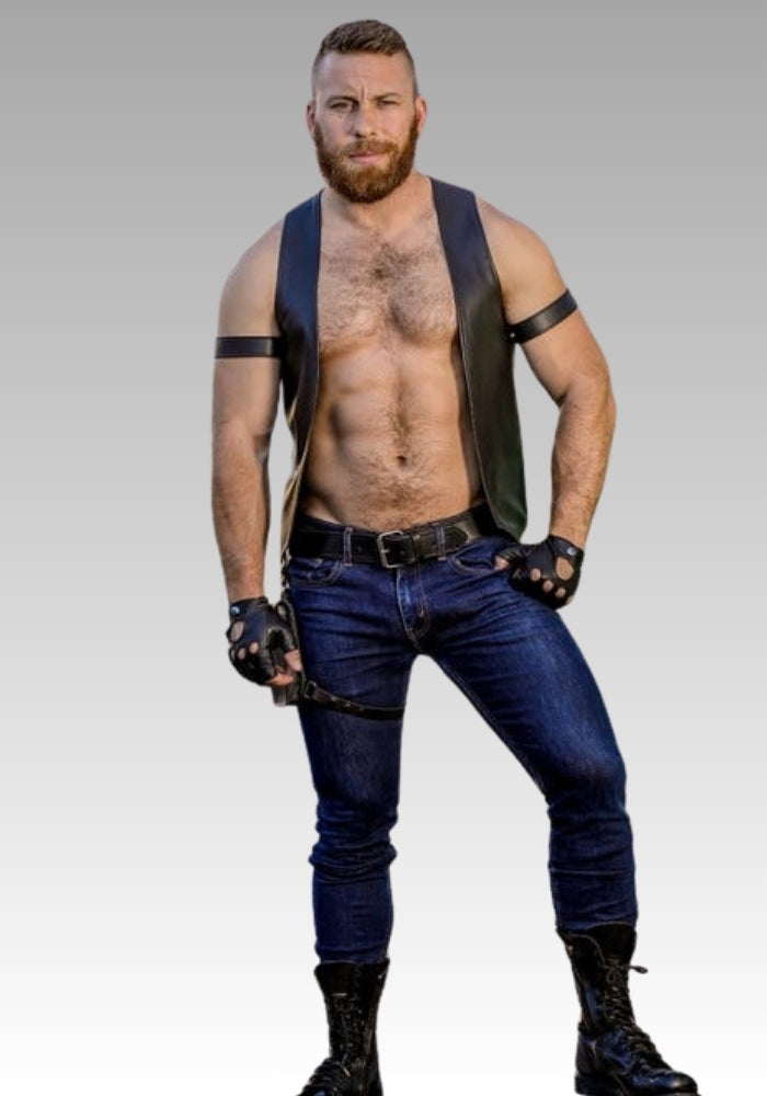 Classic Bar Leather Vest for sale