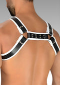 Leather Bulldog Chest Harness - White Trim for sale