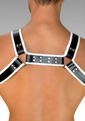 Leather Bulldog Chest Harness - White Trim for sale