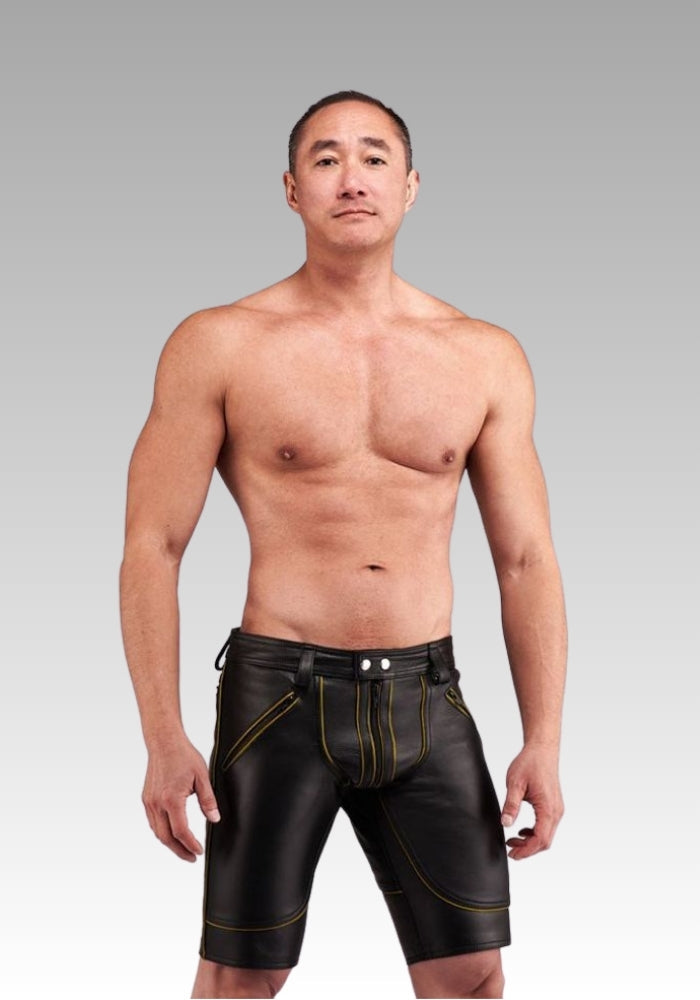 Leather FXXXer Shorts Color Piping for sale