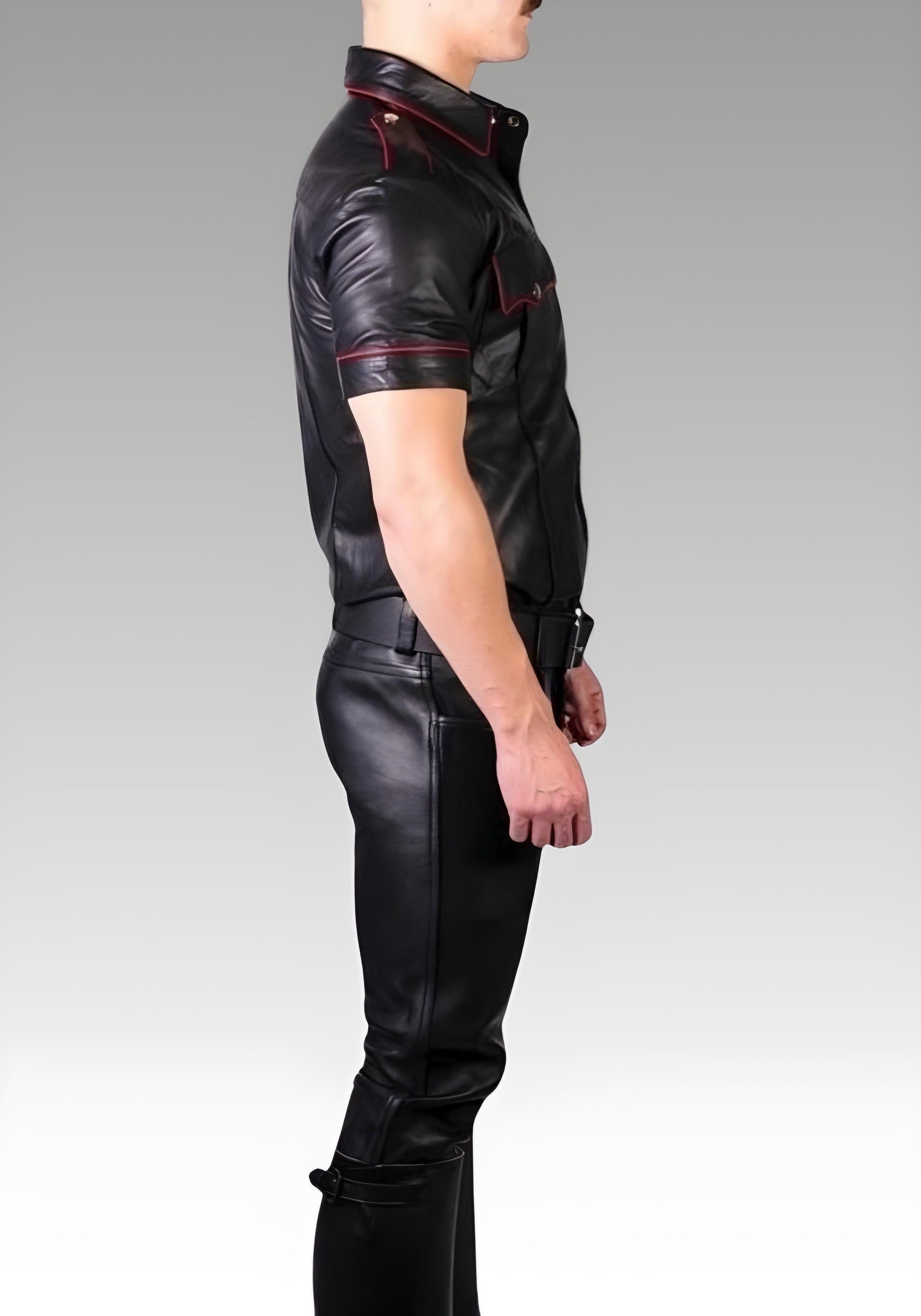 Men's Classic Leather Jeans Pants for sale