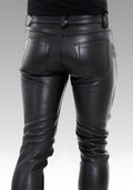 Men's Classic Leather Jeans Pants for sale