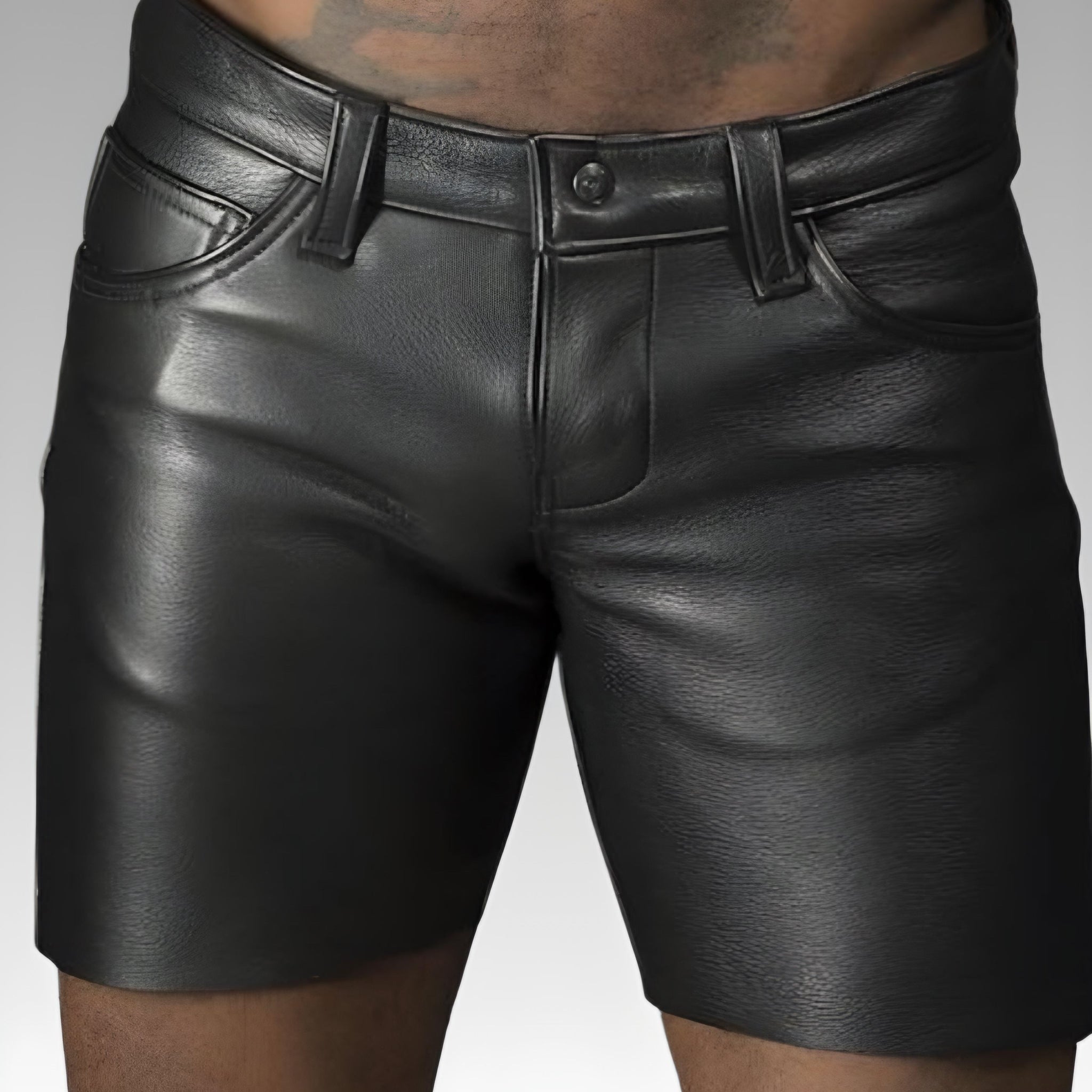 Men’s Leather Jean Shorts for sale